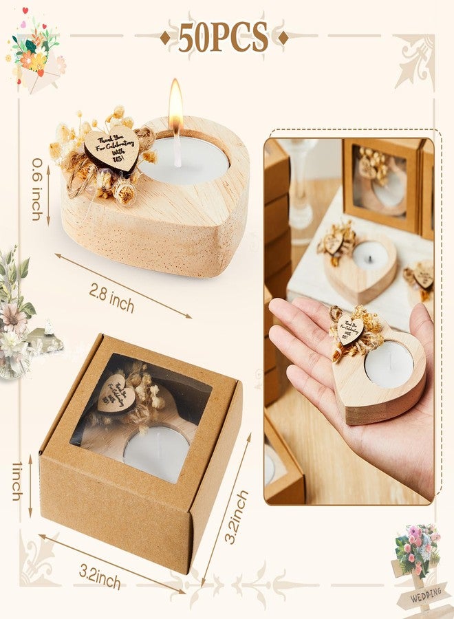 Otuuz 50 Pcs Bridal Shower Favors Candles Rustic Wedding for Guests Party Souvenirs Wooden Centerpiece Tables Thanksgiving (Natural Color) - Image 2